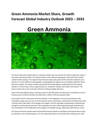 Green Ammonia Market
