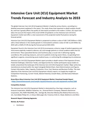 Intensive Care Unit (ICU) Equipment Market