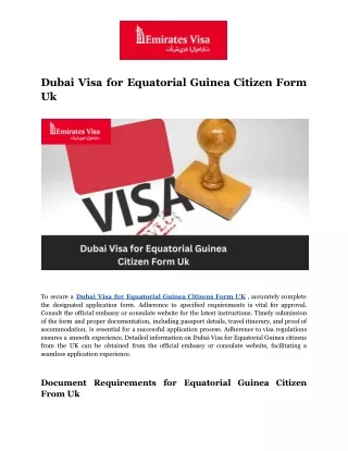 Dubai Visa for Equatorial Guinea Citizen Form Uk (1)