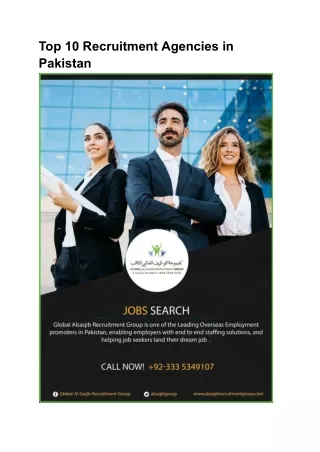 Top 10 Recruitment Agencies in Pakistan