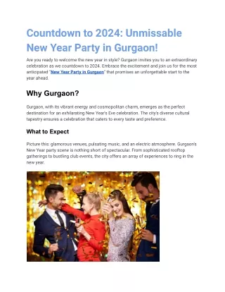 New Year Party in Gurgaon