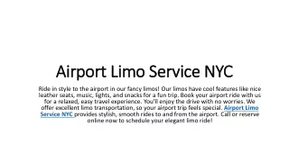 Airport Limo Service NYC