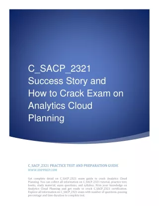 C_SACP_2321 Success Story and How to Crack Exam on Analytics Cloud Planning