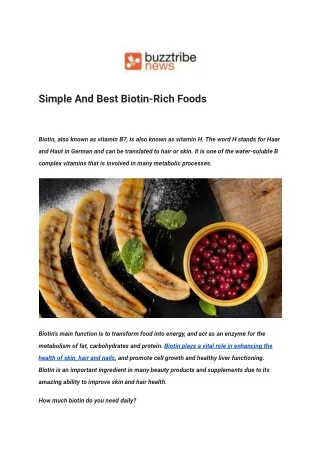 Simple And Best Biotin-Rich Foods