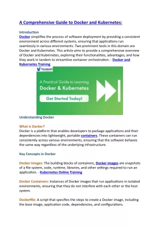 Docker Online Training Hyderabad | Visualpath