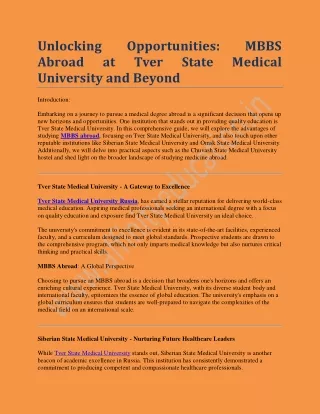 Unlocking Opportunities MBBS Abroad at Tver State Medical University and Beyond.doc