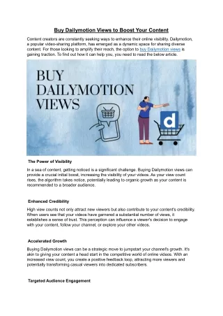 Buy Dailymotion Views to Boost Your Content