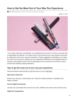 newsethnic.com-How to Get the Most Out of Your Wax Pen Experience