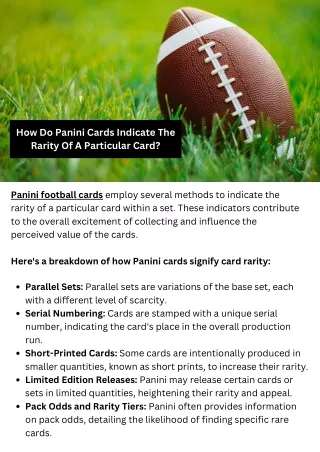 How Do Panini Cards Indicate The Rarity Of A Particular Card?