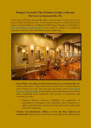 Pamper Yourself The Ultimate Guide to Beauty Services in Jacksonville, FL