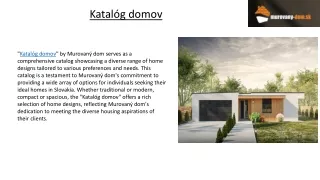 Katalóg domov