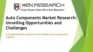 Shaping Tomorrow: Auto Components Market's Emerging Trends