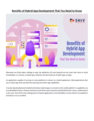 Explore the Benefits of Hybrid App Development