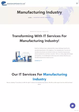 IT Services For Manufacturing - Braincavesoft