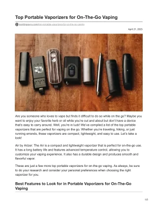 postingguru.com-Top Portable Vaporizers for On-The-Go Vaping