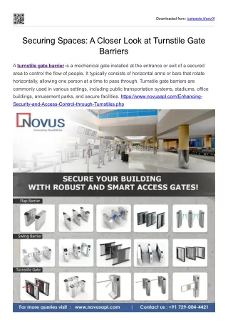 Securing Spaces: A Closer Look at Turnstile Gate Barriers
