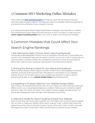 2023 - 5 Common SEO Marketing Dallas Mistakes (1)