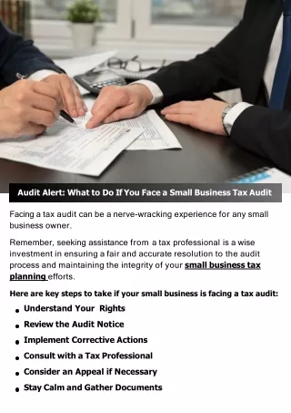 Audit Alert: What to Do If You Face a Small Business Tax Audit