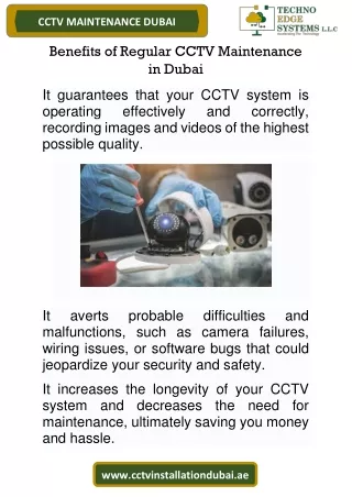 Benefits of Regular CCTV Maintenance in Dubai