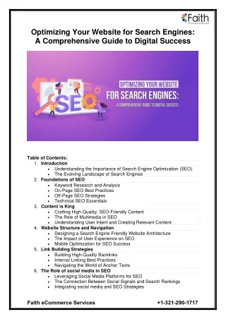 Optimizing Your Website for Search Engines A Comprehensive Guide to Digital Success