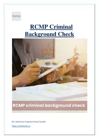 RCMP Criminal Background Check