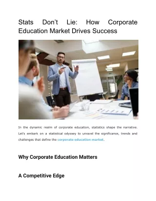 Stats Don’t Lie: How Corporate Education Market Drives Success