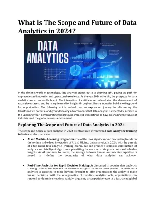 What is The Scope and Future of Data Analytics in 2024