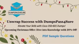 Christmas: Save 20% on Cisco 350-601 Study Material with DumpsPass4Sure!