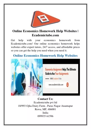 Online Economics Homework Help Websites | Ecademictube.com