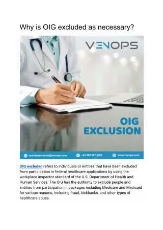 Why is OIG excluded as necessary_