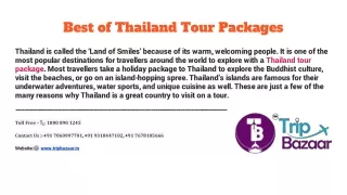 Best of Thailand Tour Packages