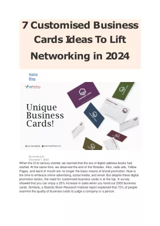 7 Customised Business Cards Ideas To Lift Networking in 2024