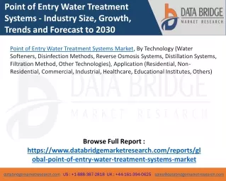 Point of Entry Water Treatment Systems Market