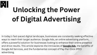 Unlocking the Power of Digital Advertising