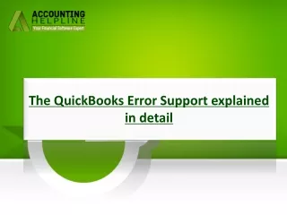 QuickBooks Error Support explained in Easy Way