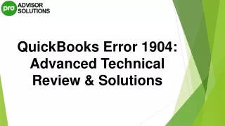 An Effective Guide To Fix QuickBooks Error 1904