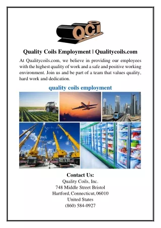 Quality Coils Employment | Qualitycoils.com