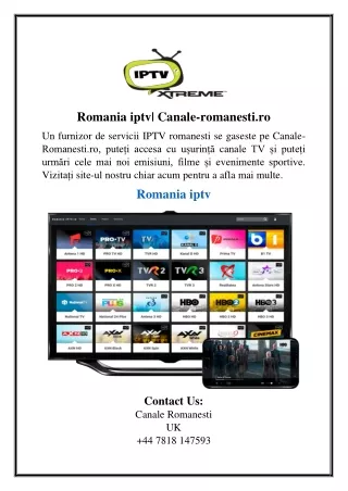 Romania iptv| Canale-romanesti.ro