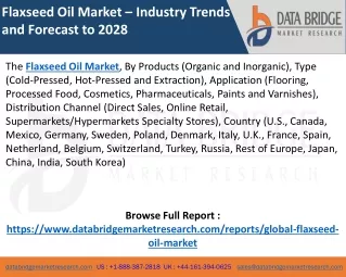 Flaxseed Oil Market