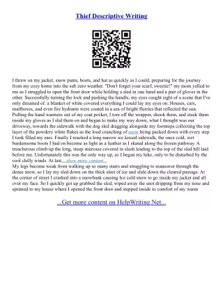 Essay Writing Descriptive