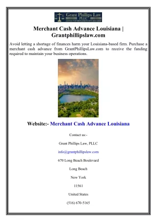 Merchant Cash Advance Louisiana  Grantphillipslaw.com