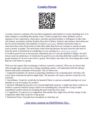 Person Essay