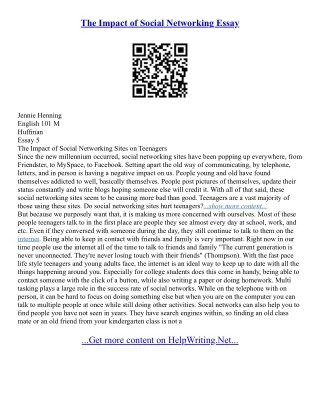Essay Social Networking