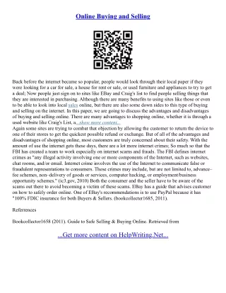 Buying Essays Online