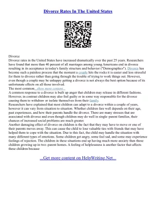 Essays On Divorce