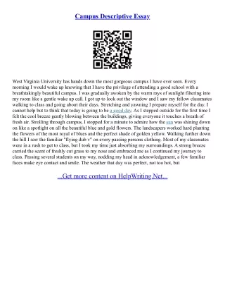 How To Do A Descriptive Essay