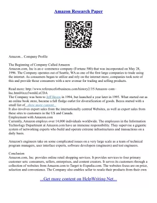 Amazon Essay Writing