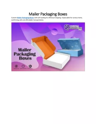 Mailer Packaging Boxes