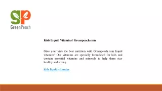 Kids Liquid Vitamins  Greenpeach.com