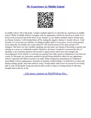 School Experiences Essay